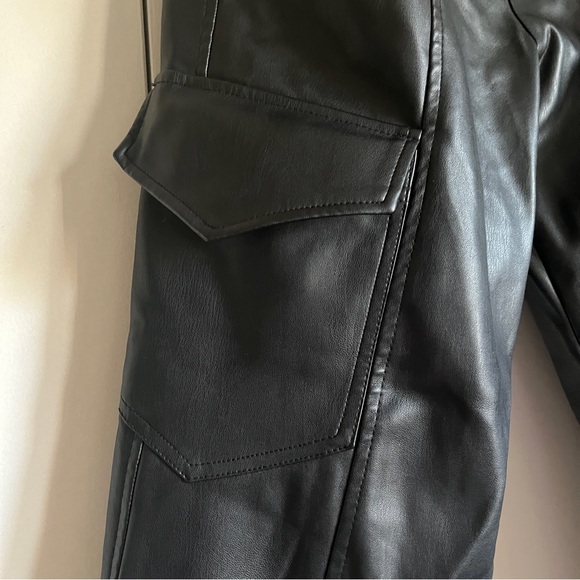 Zara Faux Leather Cargo Joggers - Picture 3 of 8